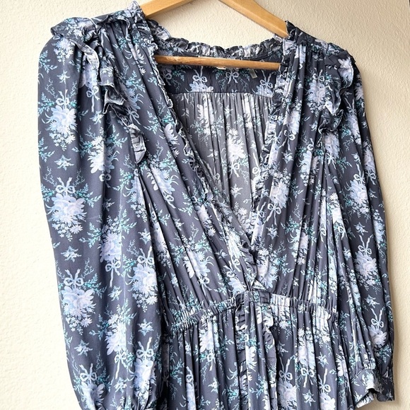 LoveShackFancy Blue Floral Maxi Dress - Picture 5 of 15